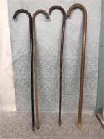 Vintage lot of 4 walking canes