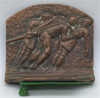 (LM) Gally Slaves Copper Book End. 1. 6 x 5 inch