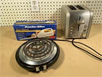 toaster, hotplate & electric knife