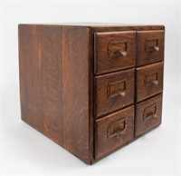 Antique Shaw-Walker Oak Card Filing Cabinet