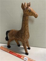 LARGE HAND CARVED GIRIAFFE - AS IS