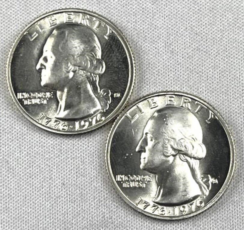 (2) 1976 US Drummer Silver Quarters, 40%