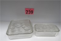 Vintage Federal Glass Refrigerator Covered Dishes