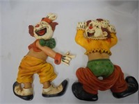 Vintage 70's Homco Clown Wall Plaques