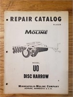 Minneapolis Moline UO disc harrow repair catalog