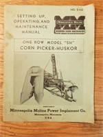 Minneapolis-moline SH corn picker maintenance