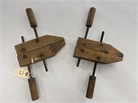 Pair of 8" Wooden Clamps