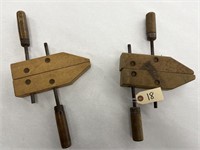 Pair of 7" Wooden Clamps