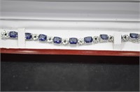 30.50ct cushion cut sapphire bracelet