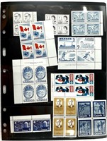 10 blocs de timbres neufs du Canada