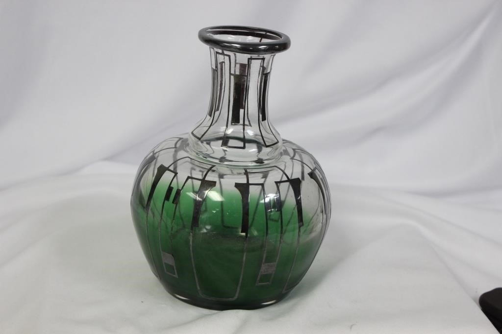 A Sterling Silver Overlay Jar