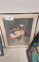 FLOWERS IN CRYSTAL VASE - SIGNED PRINT AND OTHER