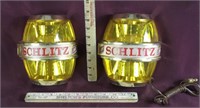 Pair of Vintage Schlitz Beer Advertising Sign