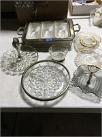 silver rimmed relish trays, an more