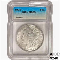 1921 Morgan Silver Dollar ICG MS65