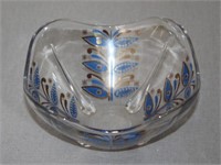 GLASS BOWL -PATTERN IS WORN IN SOME PLACES