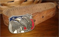 Eagle w/Red, White & Blue belt buckle & belt