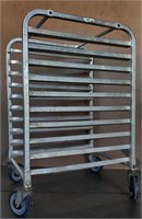 Short 10 Shelf Aluminum Bakers Rack