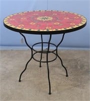 Garden Table w/ Red and Yellow Tile Top