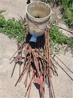Electric Fence Posts & Bucket with Insulators