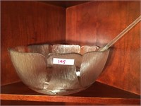 Large Crystal Cut Bowl with Spoon