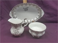 Royal Albert 25 Anniversary Creamer and Sugar Set