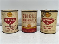 3 x SHELL 1lb Grease Tins