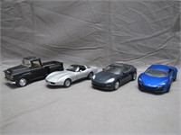 4 Die Cast Assorted Collectible Toy Cars Trucks