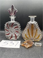 Vintage Boho Crystal Liquor Canisters see des