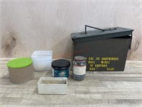 Ammo can with pellets, balls and more