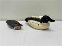 2 Contemporary Carved Duck Decoys