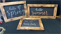 Wood framed signs