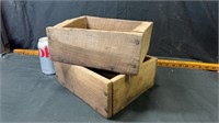2) wood boxes