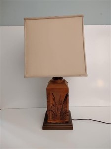 Vintage Table Lamp w/ French Street Scene