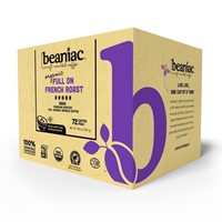 beaniac Organic Full On French Roast, 72 PODS