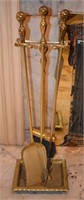 Brass Colored Fireplace Tool Set