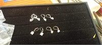 4 Pair Ladies Rhinestone Earrings