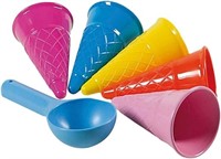 5pcs Beach Sand Toys Set Plastic Ice Cream Cones S