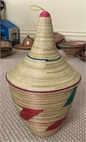 Large Hand Made Basket with Cover - Rwanda