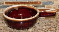 Vintage McCoy Pottery Brown Drip Handle Soup Bowl