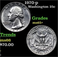 1970-p Washington Quarter 25c Grades GEM+ Unc