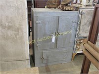 Vintage Ice Box, Silver W/3 Doors