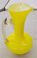 Art glass hand blown pitcher 7 1/2 inches tall
