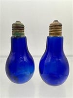Cobalt blue glass bulb S&P shakers