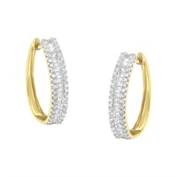 Elegant 10k Gold .81ct Diamond Huggie Earrings