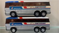 Pair of Vintage Buddy L Greyhound Bus