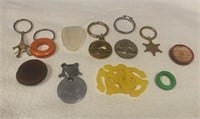Lot of vintage keychains and other items