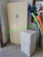 Metal cabinet & 2 drawer filing cabinet