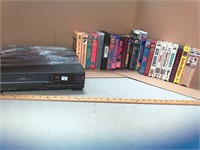 Emerson VCR and lot of Western VHS tapes
