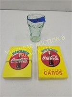 2.5 OZ COCA COLA GLASS & PLAYING CARDS